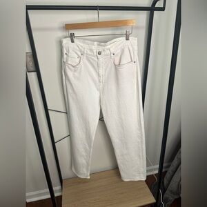 Rag & Bone Size 32 White Mid Rise Harlow Straight Fit Jeans NWT $225 MSRP